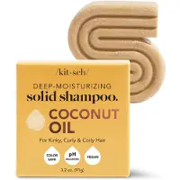 Kitsch Coconut Oil Shampoo Bar | Shampoo | Geroosterde vanille en macadamiamelk | Curly | Krullend haar | 91GR | Kappers Kwaliteit