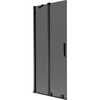 Mexen Velar badwand 2-delig schuifbaar 80 x 150 , grafiet, zwart - 896-080-000-41-70
