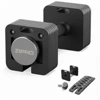Zipro SQUARE – Verstelbare Halters – met Draaimechanisme – Belasting van 2 tot 16 kg – Set Halters voor Thuisgebruik – Antisliphandgreep – Staal - Zwart