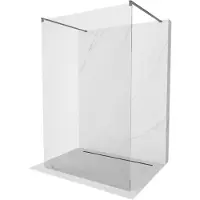 Mexen Kioto vrijstaande douchewand 100 x 200 , transparant 8 mm, gun metal - 800-100-002-95-00