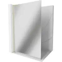 Mexen Kioto L douchewand Walk-in 80 x 200 , spiegel, geborsteld goud - 800-080-103-55-50