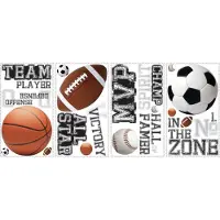RoomMates RMK1705SCS All Star Sports Saying Peel en Stick Muurstickers 10 inch x 18 inch