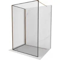 Mexen Kioto douchewand Walk-in 100 x 90 , zwart frame, roze goud - 800-100-212-60-70-090