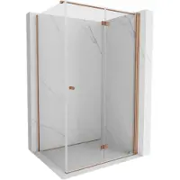 Mexen Mist-F opvouwbare douchecabine rechts 120 x 75 , transparant, geborsteld koper - 8A6T-120-075-65-00-P