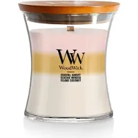 Woodwick Island Getaway Geurkaars Trilogy Medium Hourglass, Crackelt tijdens het branden, 9.7oz
