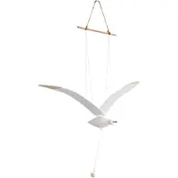 Jojomino Vliegende meeuwen hangende mobiele vleugel houten vliegende meeuw decoratie plafondhanger unieke thuis nautische wanddecoratie