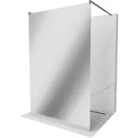 Mexen Kioto vrijstaande douchewand 130 x 200 , spiegel 8 mm, gun metal - 800-130-002-95-50
