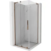 Mexen Velar L schuifdouchecabine 110 x 110 , transparant, roze goud - 871-110-110-03-60