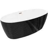 Mexen Lira vrijstaande badkuip patroon 170 x 80 , wit/zwart, overloop roségoud - 52831708075-60
