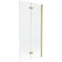 Mexen Mist douchewand 2-delig rechts 90 x 150 , transparant, goud geborsteld - 8A9-090-002-55-00-P