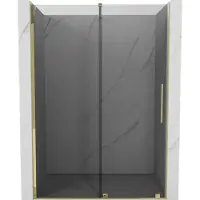Mexen Velar schuifdouchedeur 140 , grafiet, goud - 871-140-000-41-50