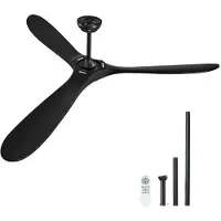 DUOKU Plafondventilator - - 72 Inch - Zonder Licht - Afstandsbediening 6 Snelheden - Zwart