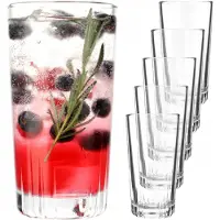 Kadax Drinkglazen, set van 6, whiskyglazen, glazenset, robuuste waterglazen, sapglazen, universele glazen, kristalglas, glazen voor water, drankjes, feestjes (344 ml, Leni 6 stuks)