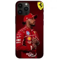 Ferrari Telefoonhoes - - Iphone 13 Pro Max - Flexibel - Silikon - Motief Lewis Hamilton