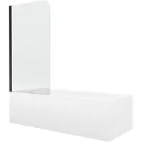 Mexen Vega rechthoekig bad 180 x 80 met omhulsel en 1-delige scherm 70 , transparant, zwart - 550118080X9007017000