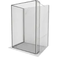 Mexen Kioto douchewand Walk-in 140 x 90 x 30 , zwart frame, geborsteld nikkel - 800-140-090-221-97-70-030