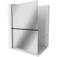 Mexen Kioto+ L douchewand met plank Walk-in 90 x 200 , spiegel, zwart - 800-090-123-70-50