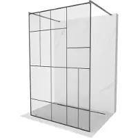 Mexen Kioto vrijstaande douchewand 130 x 200 , zwart patroon 8 mm, gun metal - 800-130-002-95-78