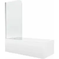 Mexen Cubik rechthoekig bad 170 x 70 met ombouw en 1-vleugelig scherm 70 , transparant, chroom - 550317070X9007010100