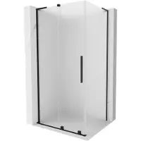 Mexen Velar L douchecabine schuifdeur 100 x 80 , matglas, zwart - 871-100-080-33-70