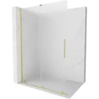 Mexen Velar schuifbare inloopdouchewand 140 x 200 , matglas 8 mm, goud geborsteld - 871-140-000-33-55