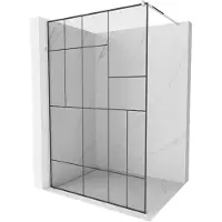 Mexen Kioto douchewand Walk-in 140 x 200 , zwart patroon 8 mm, chroom - 800-140-101-01-78