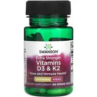 Swanson Health - Vitamine D3 & K2 - 60 capsules
