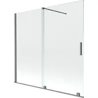 Mexen Velar 2-delige verschuifbare badwand 170 x 150 , transparant, gun metal - 896-170-000-01-95