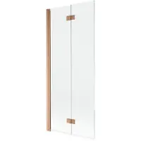 Mexen Mist badwand 2-delig links 80 x 150 , transparant, geborsteld koper - 8A9-080-002-65-00-L