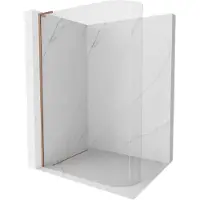 Mexen Kioto-R L ronde inloopdouchewand 120 x 200 , transparant, geborsteld koper - 800-120-103-65-06