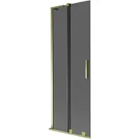 Mexen Velar L badwand scherm 2-delige schuifbare 70 x 150 , grafiet, goud - 896-070-003-41-50