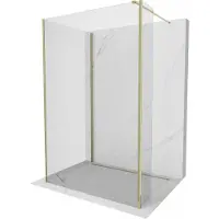 Mexen Kioto douchewand Walk-in 130 x 90 x 40 , transparant, goud - 800-130-090-221-50-00-040