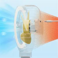 Typecat Witte draagbare oplaadbare kinderwagenventilator, clip-on octopusnachtlampje, mini persoonlijk handheld