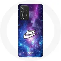 Nike Coque - - Samsung Galaxy A52 - Witte Logo - Kleurrijke Ruimte - Flexible