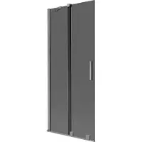 Mexen Velar badwand tweevleugelig verschuifbaar 80 x 150 , grafiet, gun metal - 896-080-000-41-95