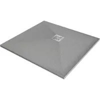 Mexen Stone+ vierkante composiet douchebak 80 x 80 , grijs-beton - 44618080