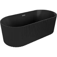 Mexen Paola vrijstaande gegroefde badkuip 150 x 75 , zwart mat, overloop gun metal - 52721507571-95