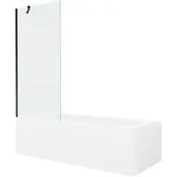 Mexen Vega rechthoekig bad 180 x 80 met ombouw en 1-delige scherm 80 , transparant, zwart - 550118080X9508000070
