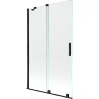 Mexen Velar badwand 2-delig schuifbaar 110 x 150 , transparant, zwart - 896-110-000-01-70