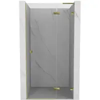 Mexen Lunar L rechter scharnierende douchedeur 125 , transparant, goud - 834L-125-000-50-00-P