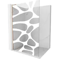 Mexen Kioto L douchewand Walk-in 120 x 200 , witte golf, geborsteld koper - 800-120-103-65-97