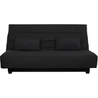 Dunlopillo Clic clac 2-zitsbank REVEUR - Zwarte stof - matras - Bed 188x128 cm