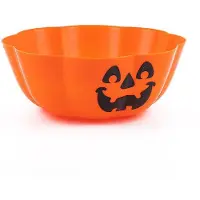 MaxPower Halloween Trick Or Treat Candy Bowl Creative Pumpkin Salad Bowl Plastic Halloween Fruit Bowl Snack Dish