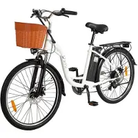 DYU Elektrische Fiets - - C6 - Motor 350W - Batterij 36V 12.5Ah - Bereik 70KM - Wit