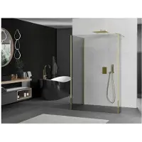 Mexen Kioto douchewand Walk-in 110 x 70 x 30 , transparant, goud - 800-110-070-221-50-00-030