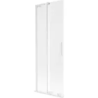 Mexen Velar L badwand-omheining 2-delig uitschuifbaar 75 x 150 cm, ijswit, wit - 896-075-003-31-20
