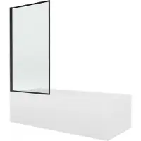 Mexen Vega rechthoekig ligbad 150 x 70 met ombouw en 1-delige scherm 80 , zwart patroon fix - 550115070X9308007070