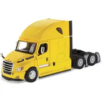 Diecast Masters Freightliner Semi Truck | Nieuwe Cascadia Sleeper Cab Truck Tractor | 1:50 Schaalmodel Semi -vrachtwagens | Geel Diecast -model d