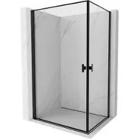 Mexen Mist-B Duo scharnierende douchecabine 100 x 90 , zwart frame, zwart - 8A2-100L-090P-70-70