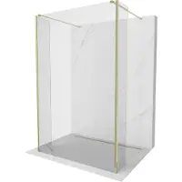 Mexen Kioto vrijstaande douchewand 125 x 30 x 30 , transparant, goud - 800-125-030-222-50-00-030